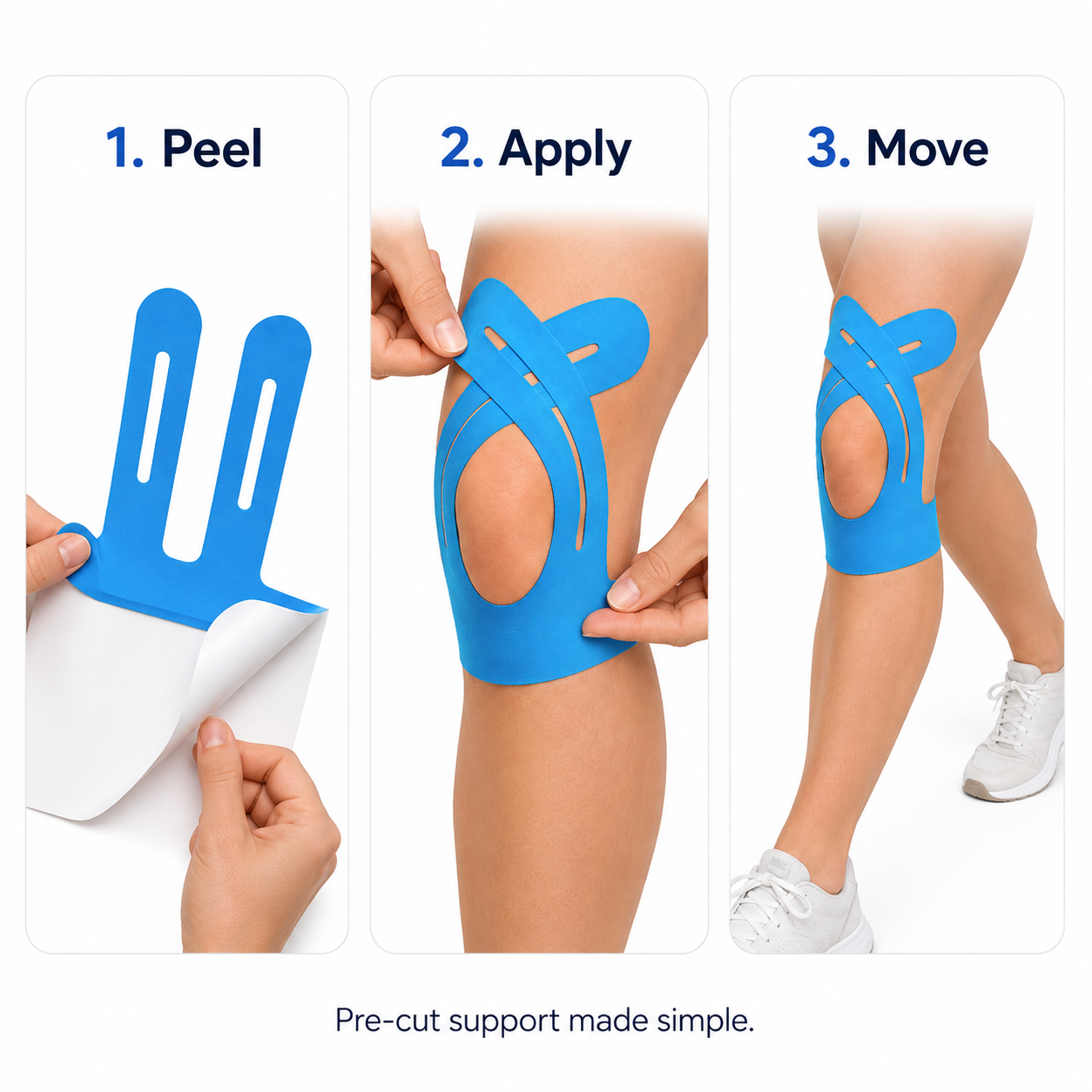 VORALI™ Knee Support — Pre-Cut Kinesiology Tape