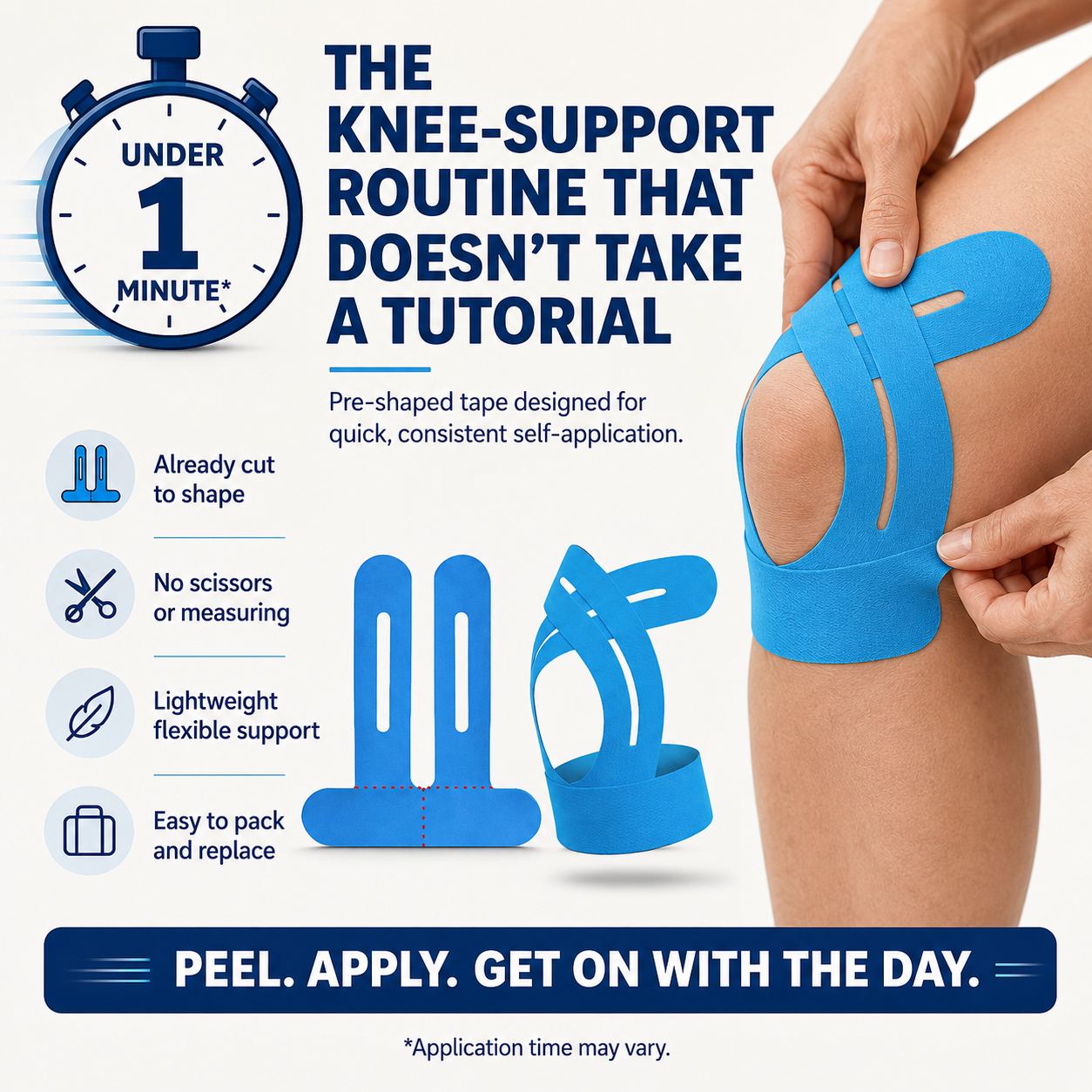 VORALI™ Knee Support — Pre-Cut Kinesiology Tape